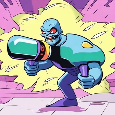 In the animated series, the evil villain had a ray gun that could instantly dehydrate any living creature.
