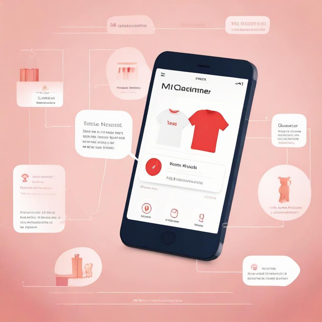 Infographic showing an intuitive and smooth user experience on a mobile app, designed for easy shopping and enhanced customer satisfaction