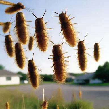 The horror movie depicted a swarm of gigantic caddis flies terrorizing a small town.