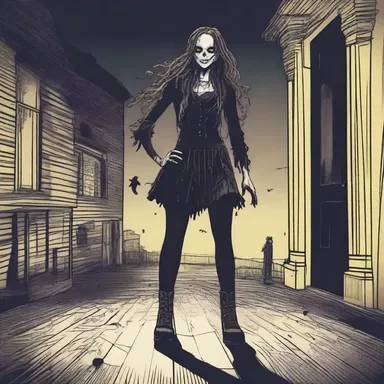 As the haunted house creaked in the dark, the main character's heart raced, and she gripped her buskin boots tighter.