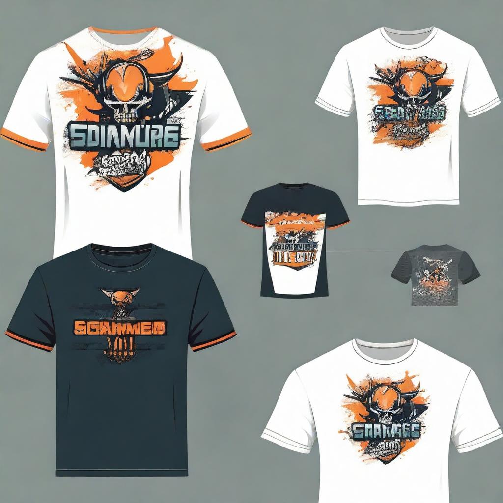 Design a football shirt with the logo of the team named Screamers, incorporating team colors and sports aesthetic