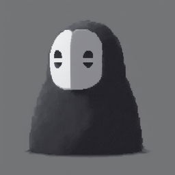 This is a 32x32 pixel art image of No-Face from 'Spirited Away'