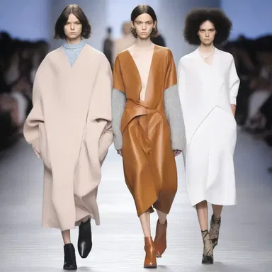 The designer showcased a collection inspired by the concept of doddering, with models wearing oversized, awkwardly fitting clothes.