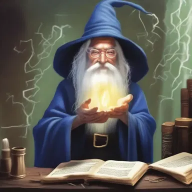 The doddering wizard struggled to remember the simplest spells, causing chaos wherever he went.