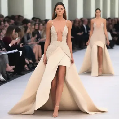 The fashion designer showcased a stunning dress with a telescopic hemline that could be adjusted to different lengths.
