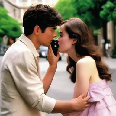 In the romantic comedy, the main character uses a telescopic lens to spy on their crush from afar.