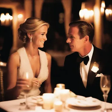 To celebrate their anniversary, the couple enjoyed a prix fixe candlelit dinner at their favorite romantic restaurant.