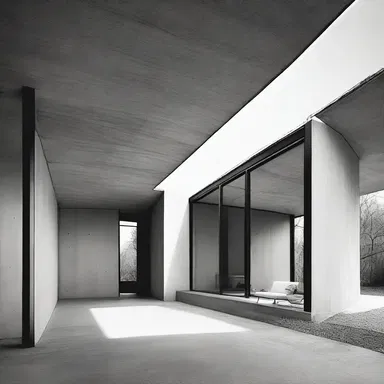 The modernist architect preferred using inflexible materials like concrete and steel to create bold and rigid structures.