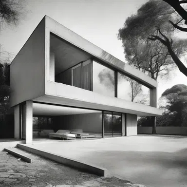 The modernist architect preferred using inflexible materials like concrete and steel to create bold and rigid structures.