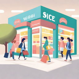 An illustrative image representing unique shopping experiences offered by partner stores to attract customers and encourage purchases