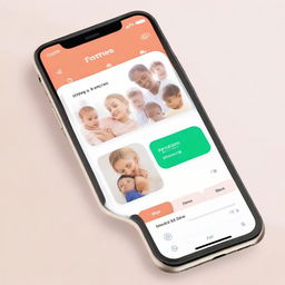 Image representation of a mobile application interface featuring a section offering personalized advice to mothers on maternal care, child feeding, and education