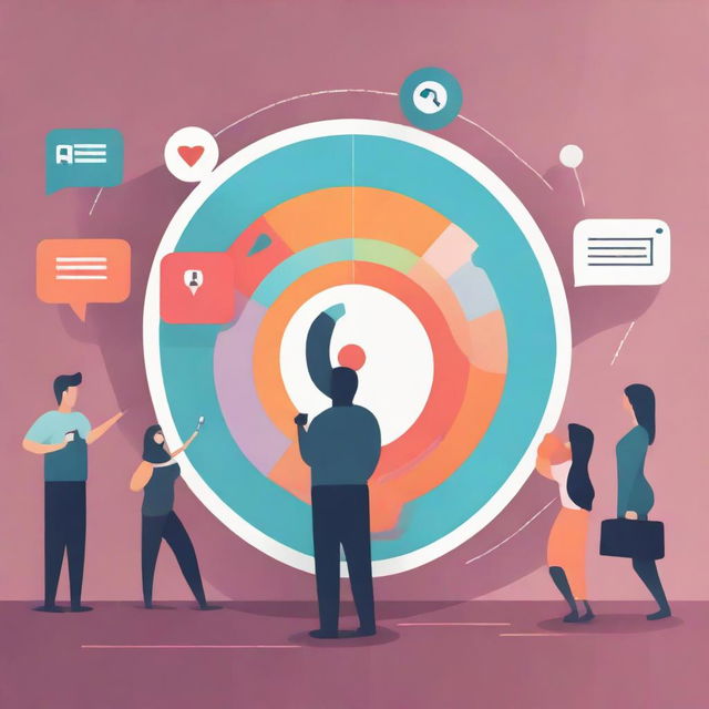 Graphic image portraying the concept of targeted and personalized marketing using collected data to efficiently reach your audience and boost conversions on a digital platform