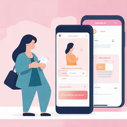 An illustrated image showcasing an application offering personalized advice for mothers and easy store locator contributing to improved customer satisfaction and brand loyalty