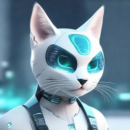 A futuristic 2024 version of a cat, showcasing advanced and evolved features.