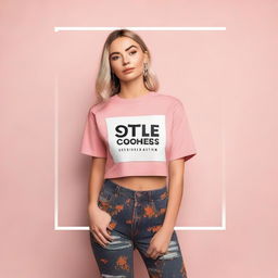 A professional and creative profile photo for an online clothing store named 'Style Clothes Ua', incorporating elements of fashion design and typography.