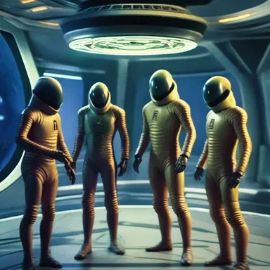 Using advanced technology, the spaceship crew was able to rid the universe of dangerous alien invaders.