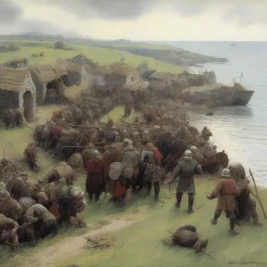 During the Viking invasions of England in the 9th century, many coastal towns and villages were despoiled by the raiding parties.