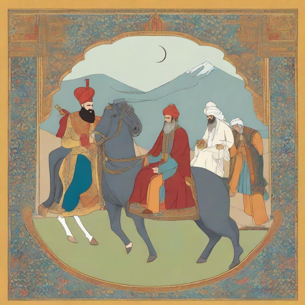 A modern reinterpretation of the story of Garshasp from the Shahnameh, including elements of contemporary art styles while maintaining the essence of the fabled hero and Persian culture.