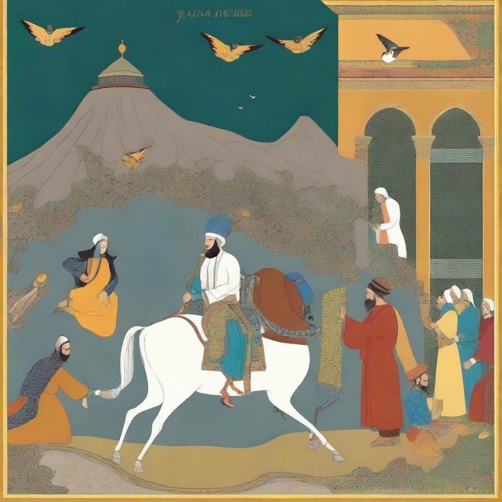 A modernistic depiction of the story of Garshasp from Shahnameh, harmoniously blending contemporary art techniques with the traditional elements of the famed Persian legend.