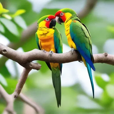 As they walked hand in hand through the park, they spotted a pair of parroquets perched on a branch, adding a touch of romance to their stroll.