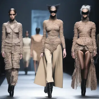The fashion designer showcased a freaky collection featuring avant-garde designs and unusual materials.