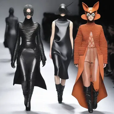 The fashion designer showcased a freaky collection featuring avant-garde designs and unusual materials.