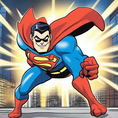 In the cartoon show, the energy-releasing powers of the superhero allow him to defeat the villains and save the day.