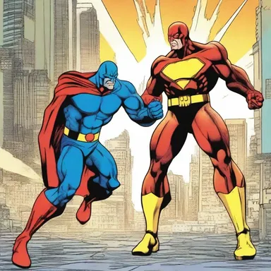 The comic book depicted a thrilling battle between two characters, where their energy-releasing abilities shook the entire city.