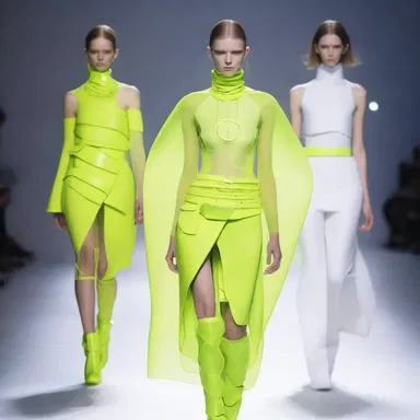 The fashion designer incorporated futuristic elements into their collection, inspired by the concept of energy-releasing nuclear reactions.