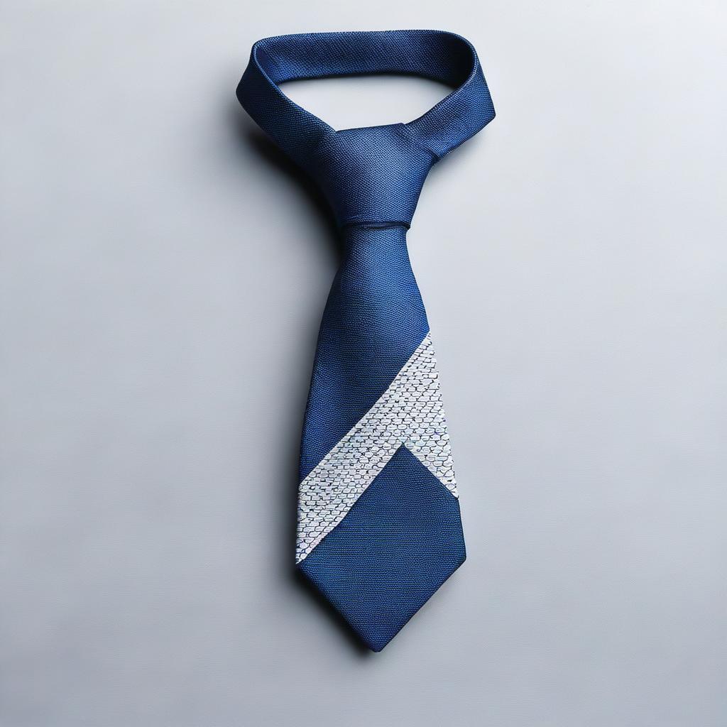 A men's tie folded and shaped into the form of a letter