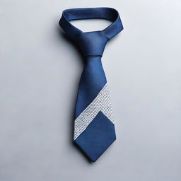 A men's tie folded and shaped into the form of a letter