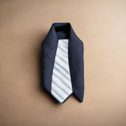 A men's tie folded and shaped into the form of a letter