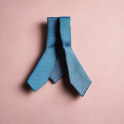 A men's tie folded and shaped into the form of a letter