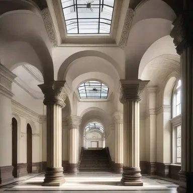 The design of the building followed a conformist style, embracing traditional architectural elements.