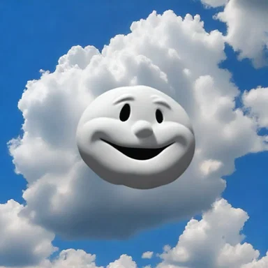 The clouds forming a smiling face high up in the sky were seen as a herald of joyous times.