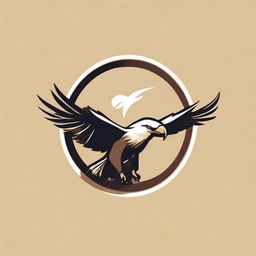 Create a minimalist logo capturing the essence of a soaring eagle.