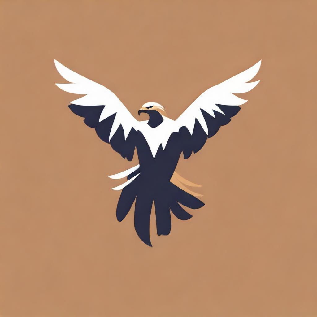 Create a minimalist logo capturing the essence of a soaring eagle.