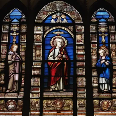 The stained glass windows in the cathedral were exquisite, with their vibrant colors and detailed depictions of biblical scenes.