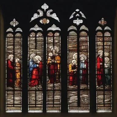 The stained glass windows in the cathedral depicted exquisite scenes from biblical stories.