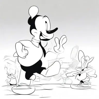 The cartoon characters had exaggerated features, but their movements were executed with exquisite precision.