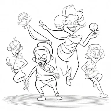 The cartoon characters had exaggerated features, but their movements were executed with exquisite precision.