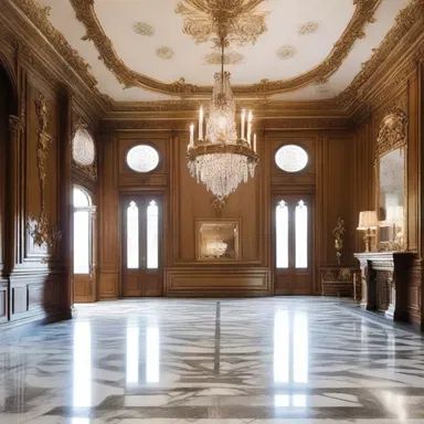 The mansion had an exquisite interior, with marble floors, crystal chandeliers, and ornate woodwork.
