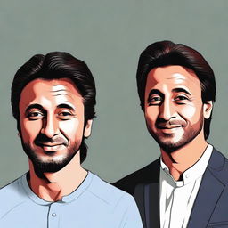 Create a collection of portraits featuring user and Imran Khan in various professional and casual settings