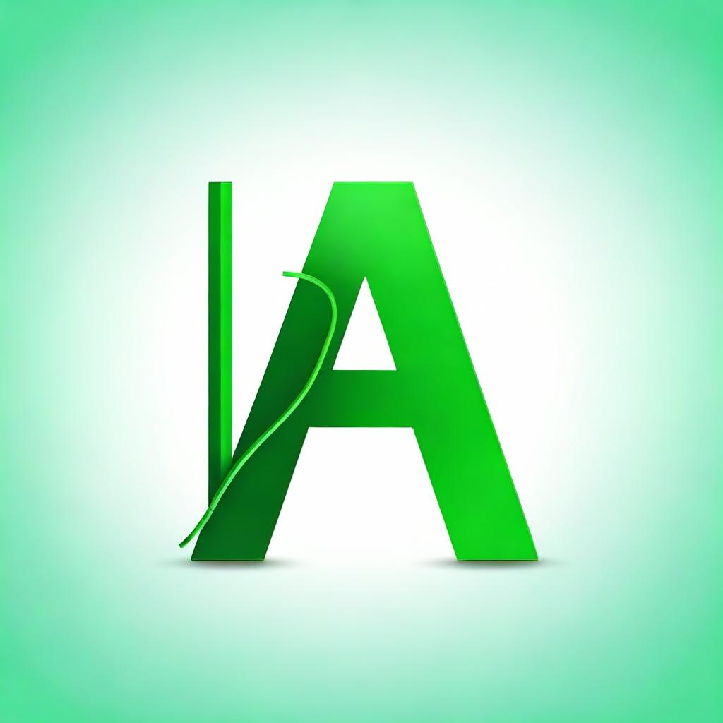 Create a logo based on the letter 'J' for an online channel. The design should incorporate various shades of green and elements of wires woven into the letter.