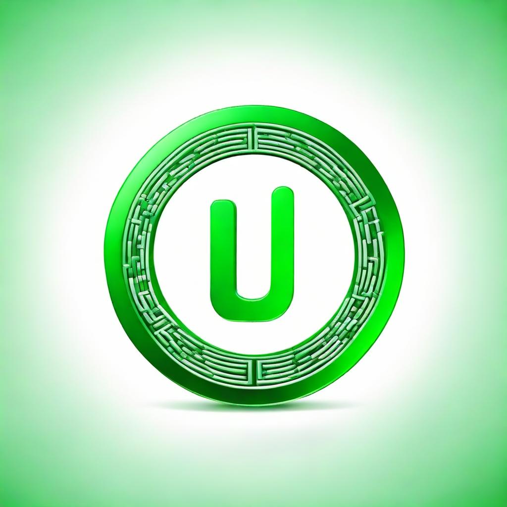 Design a circular logo that incorporates the letter 'J' for an online channel. The logo should include elements of green hue circuits woven into its styling.