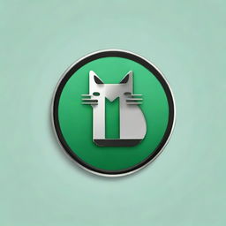 Design a circular logo incorporating the letter 'J' and a cat for an online channel. Use a color palette of green, gray, and black. The style should fuse elements of circuits and cables into its aesthetic.