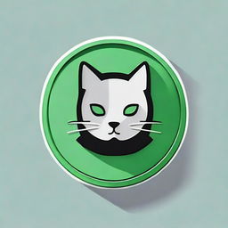 Design a circular logo incorporating the letter 'J' and a cat for an online channel. Use a color palette of green, gray, and black. The style should fuse elements of circuits and cables into its aesthetic.