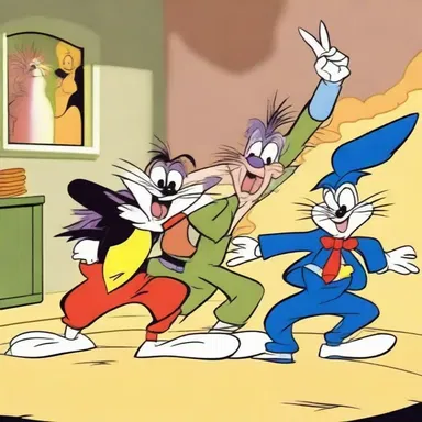 In Looney Tunes, the transitivity of the slapstick humor often involves characters hitting each other with comedic force.