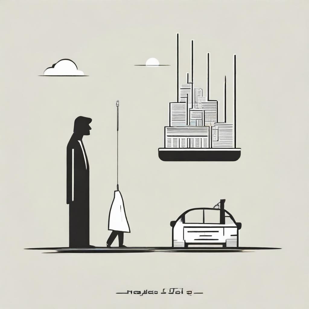 An abstract representation of income inequality and poverty in Pakistan, showcasing the stark contrast between affluence and destitution using symbolic elements