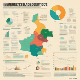 Create a complex infographic visualizing poverty and inequality statistics in Pakistan, using charts, graphs, and symbols related to the economy